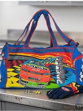 NASCAR Jeff Gordon DuPont 24 Colorful Racing-Themed duffle bag